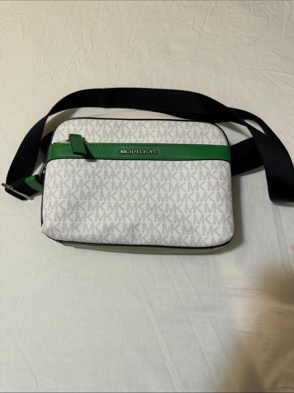 Michael Kors White & Green Men's Crossbody Belt Bag
